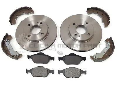 Ford Fiesta Mk6 1.25 1.4 1.6 Zetec 02> Front 2 Brake Discs & Pads & Rear Shoes • £69.99